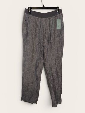 Coldwater Creek Linen Pull-On Straight Leg Pants Size 8 NWT Lightweight Coastal